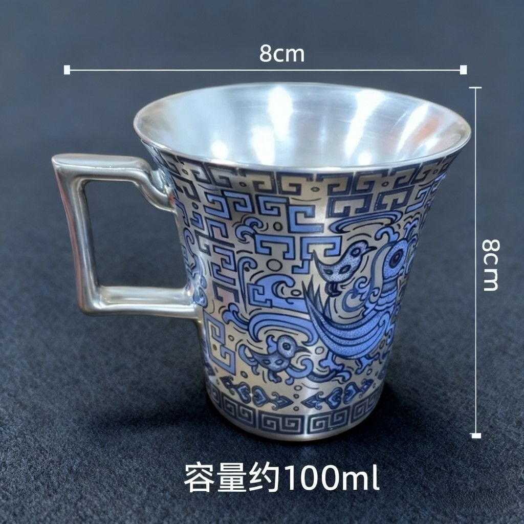 999 Silver Xuan Bird Tea Cup | Spiritual Master Cup for Intention Setting & Meditation