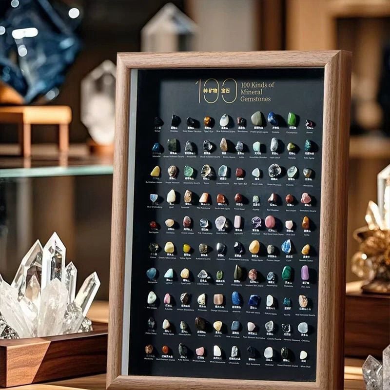 100 Natural Crystal Specimens Set - Feng Shui Healing Stones Collection Gift
